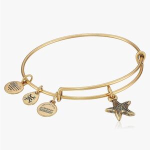 Alex and Ani Starfish II Rafaelian Gold Bangle Bracelet, New